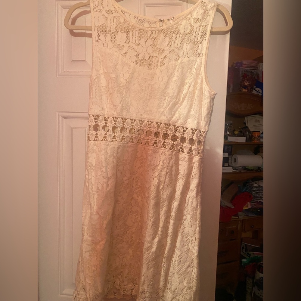 Free People Off White lace floral dress